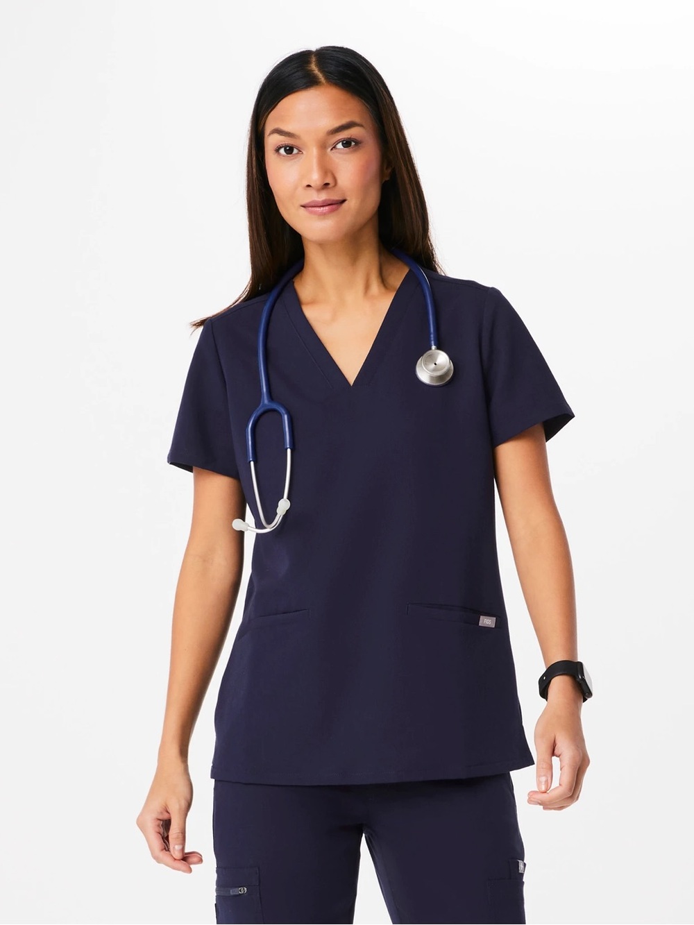 FIGS ➕🩺 Women's Casma Three-Pocket V-Neck Medical Scrub Top - Navy